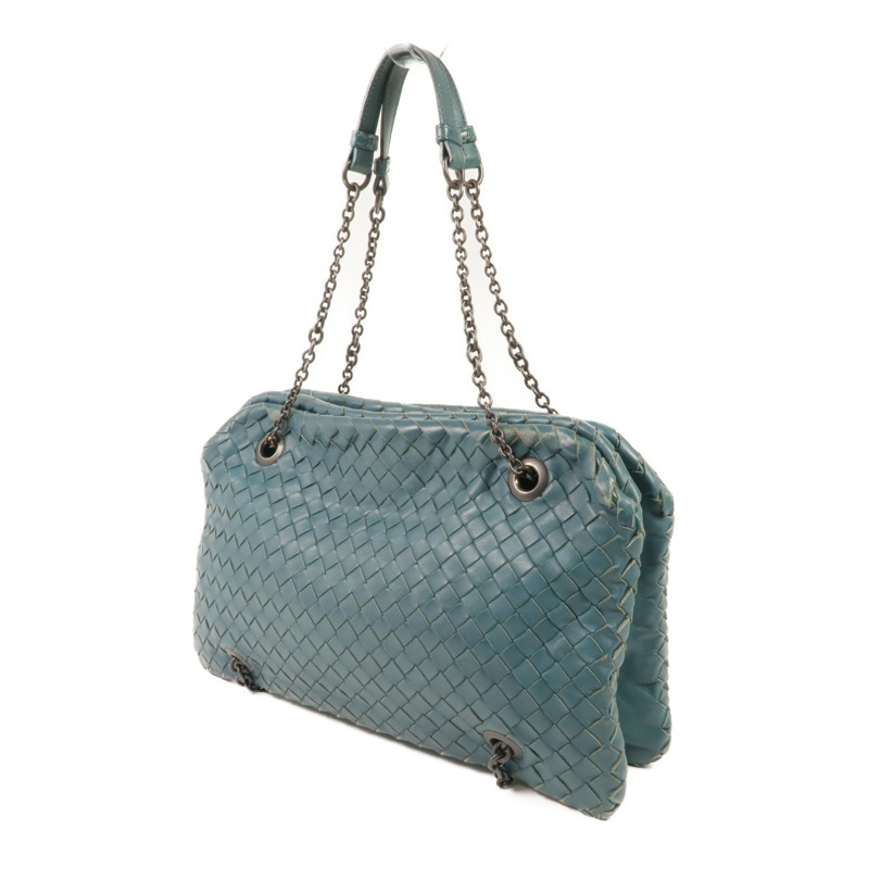 BOTTEGA VENETA 織紋皮革Chain Shoulder鏈帶肩背袋-2