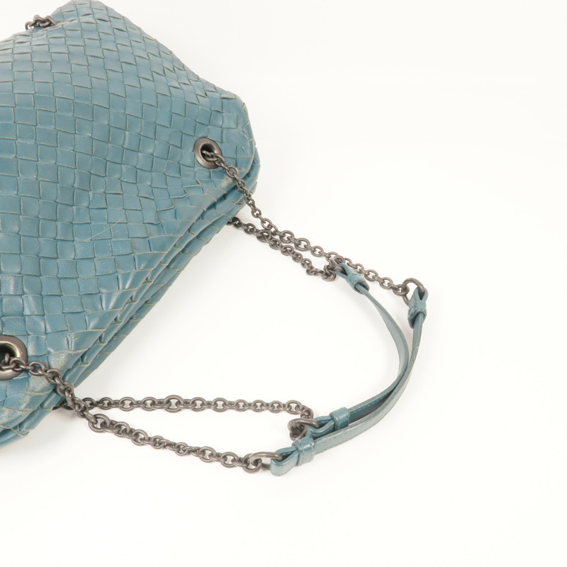 BOTTEGA VENETA 織紋皮革Chain Shoulder鏈帶肩背袋-4