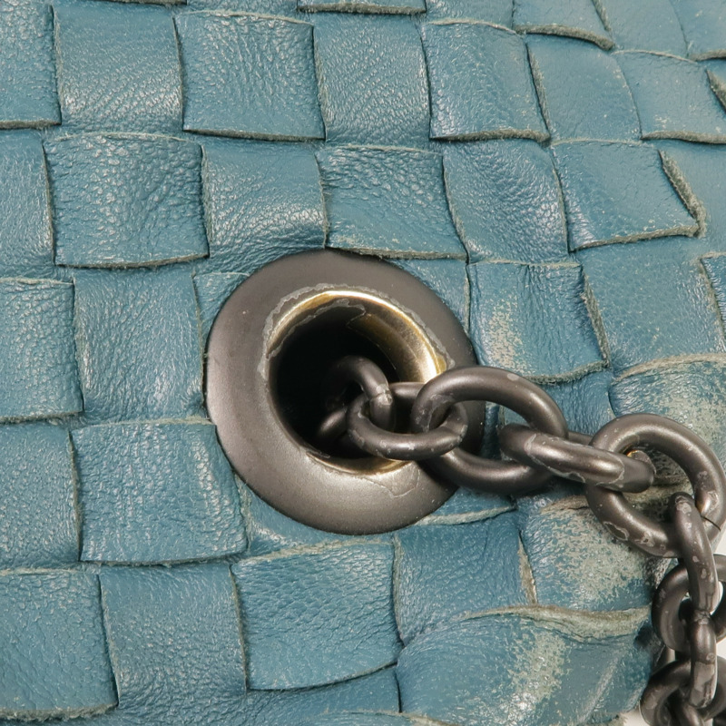 BOTTEGA VENETA 織紋皮革Chain Shoulder鏈帶肩背袋-9