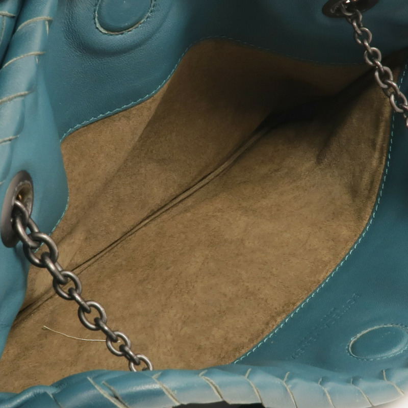 BOTTEGA VENETA 織紋皮革Chain Shoulder鏈帶肩背袋-14