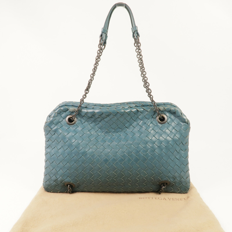 BOTTEGA VENETA 織紋皮革Chain Shoulder鏈帶肩背袋-23