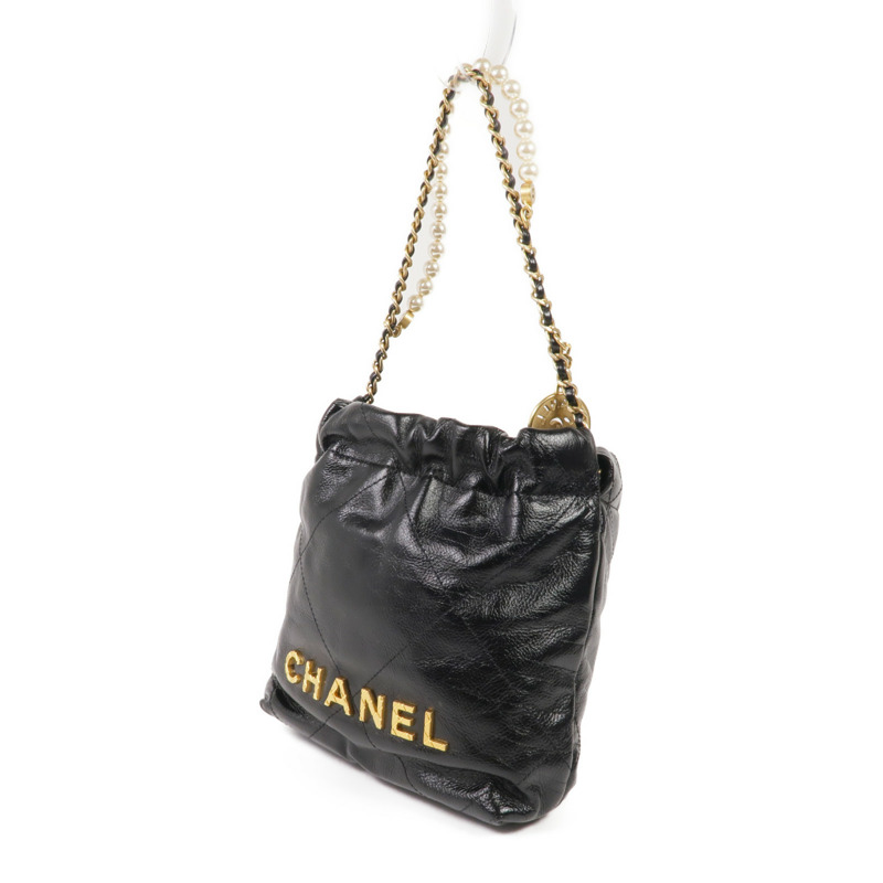 CHANEL 牛皮皮革Chanel 22 Mini金扣手挽肩背兩用袋-2