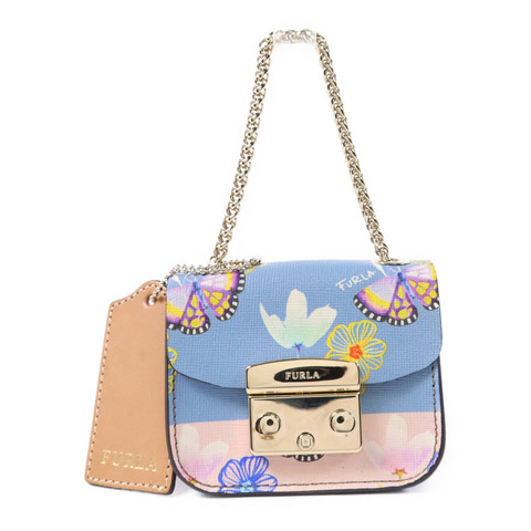 Furla 牛皮皮革Metropolis Mini Cosmetic Case金扣手挽袋