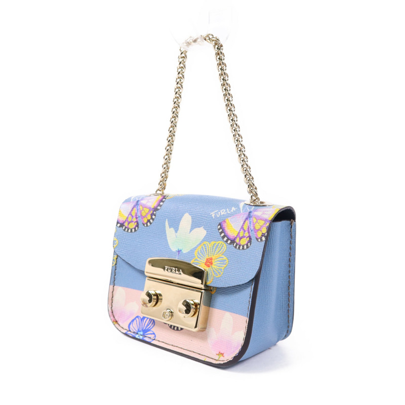 Furla 牛皮皮革Metropolis Mini Cosmetic Case金扣手挽袋-1