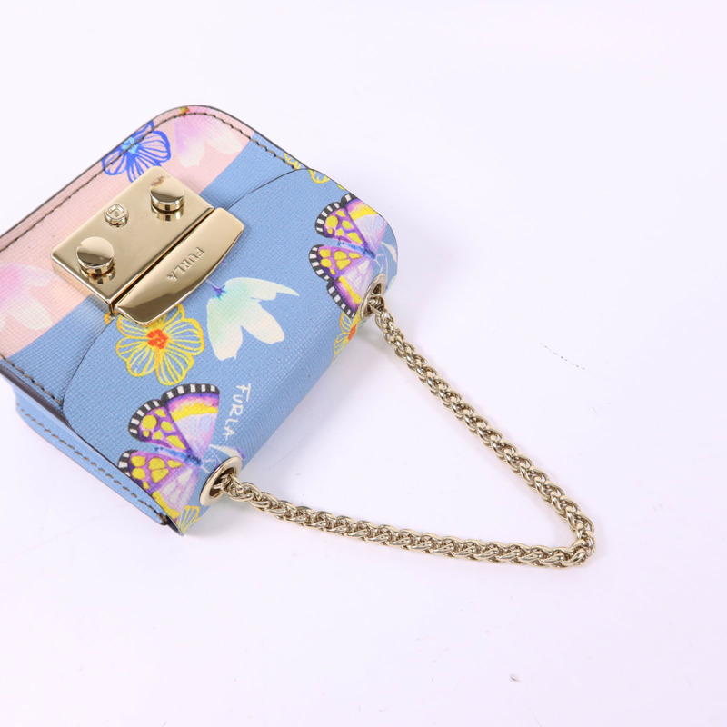 Furla 牛皮皮革Metropolis Mini Cosmetic Case金扣手挽袋-4