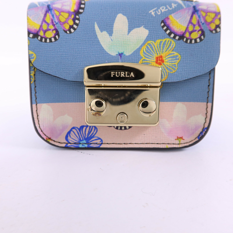 Furla 牛皮皮革Metropolis Mini Cosmetic Case金扣手挽袋-8