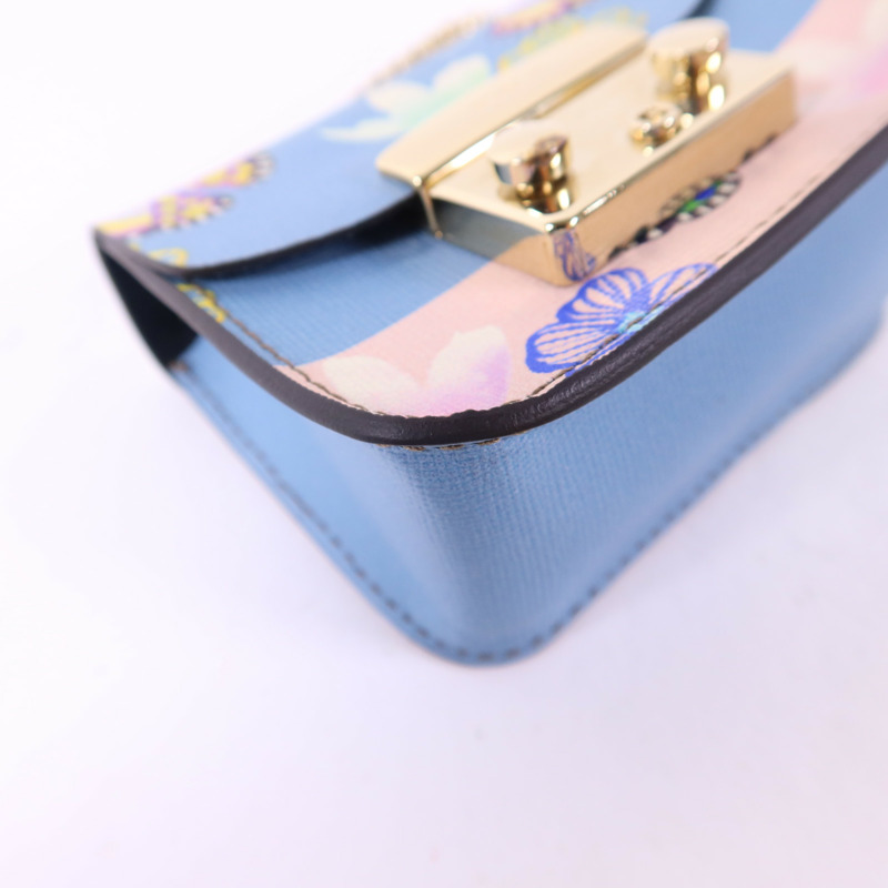 Furla 牛皮皮革Metropolis Mini Cosmetic Case金扣手挽袋-11