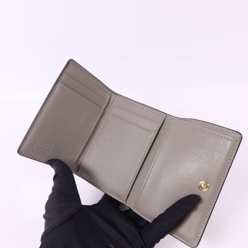 Furla 牛皮皮革Trifold Wallet金扣錢包-4