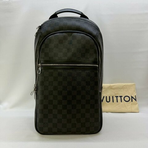 LV MICHAEL黑棋盤格後背包