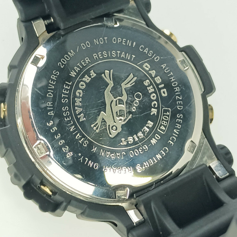 卡西歐 G-SHOCK Frogman DW6300 黑色橡膠男士數位手錶-7