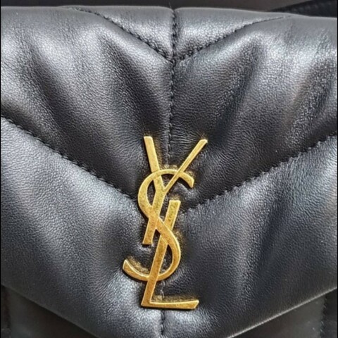 YSLpuffer格菱小羊皮鏈條斜肩單