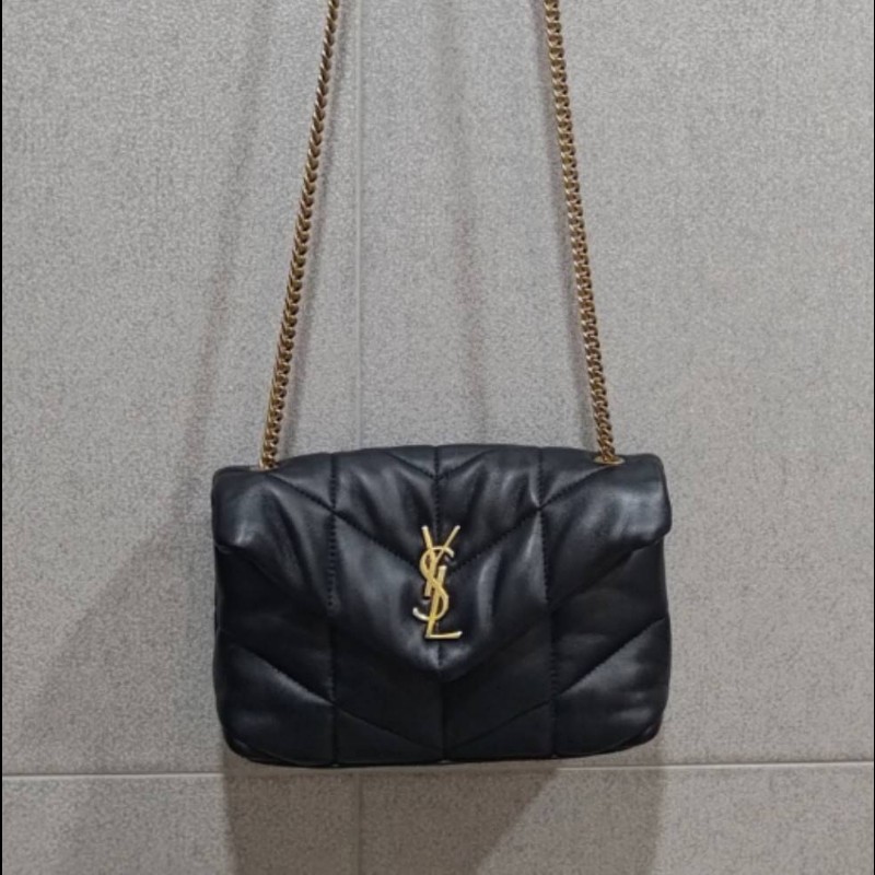 YSLpuffer格菱小羊皮鏈條斜肩單-5