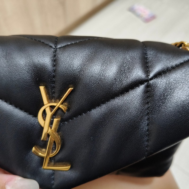 YSLpuffer格菱小羊皮鏈條斜肩單-10