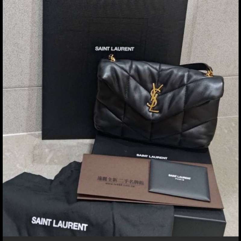 YSLpuffer格菱小羊皮鏈條斜肩單-13