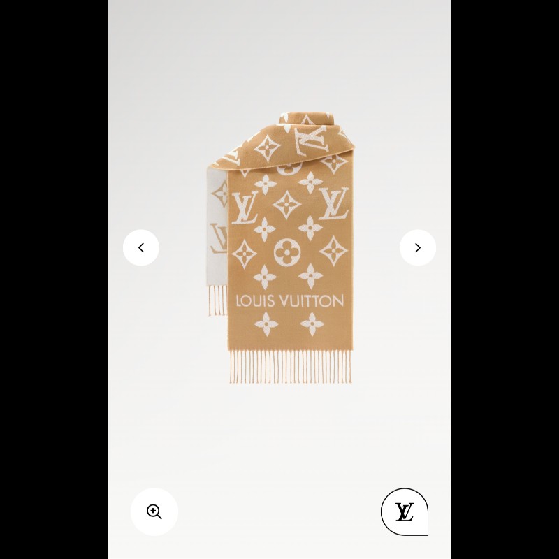 全新奶茶色LV羊毛圍巾-0