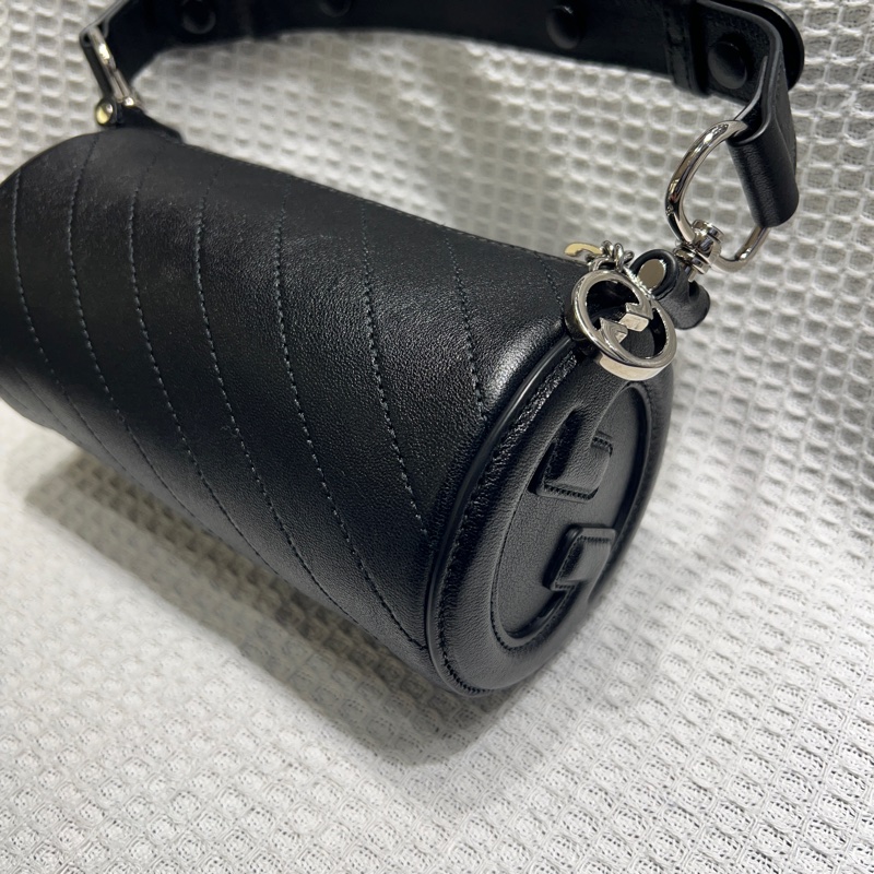 Gucci黑色圓筒手提肩背包-2