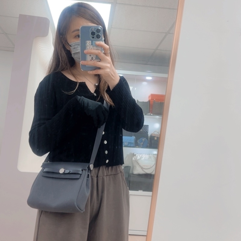 Hermes mini herbag 20 石板灰銀扣 W-15