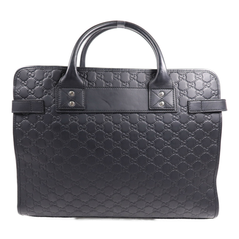 GUCCI 牛皮皮革Hand Bag銀扣手挽袋-1