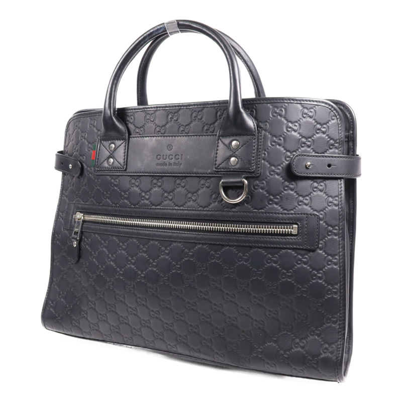 GUCCI 牛皮皮革Hand Bag銀扣手挽袋-2