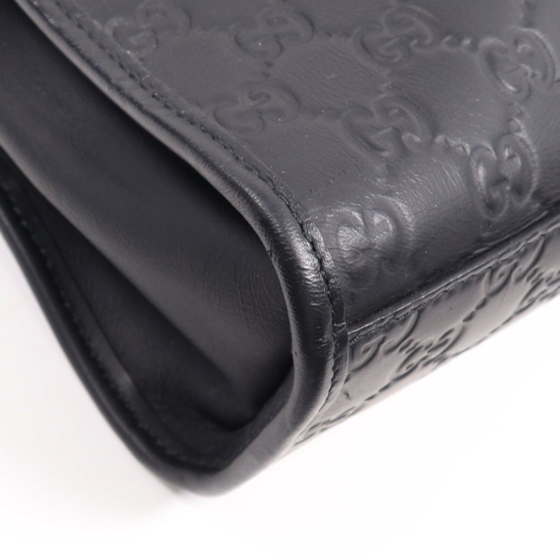 GUCCI 牛皮皮革Hand Bag銀扣手挽袋-5