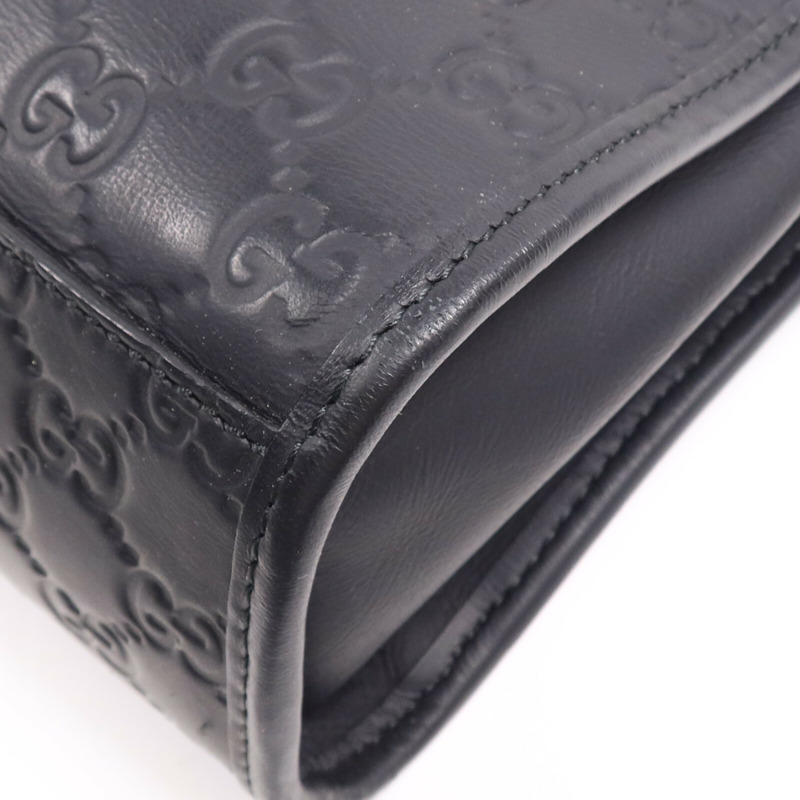 GUCCI 牛皮皮革Hand Bag銀扣手挽袋-6