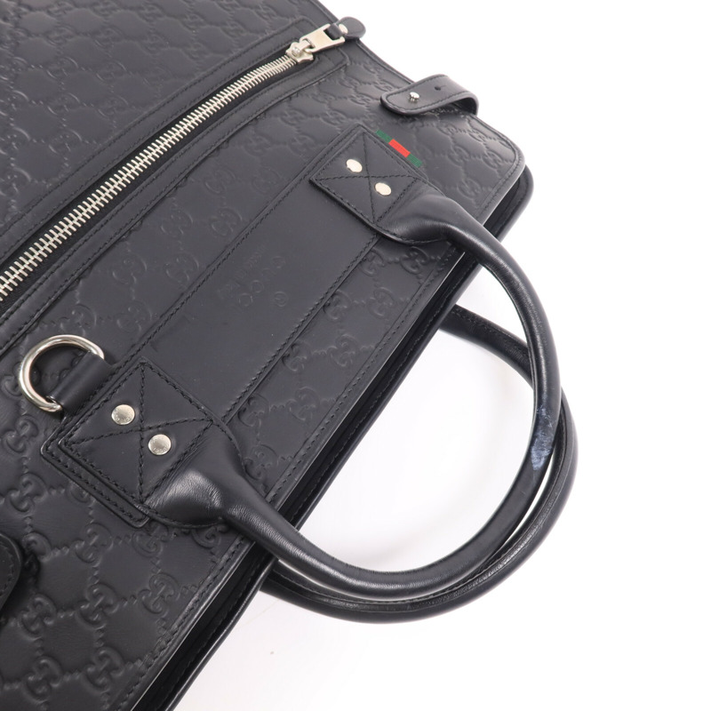 GUCCI 牛皮皮革Hand Bag銀扣手挽袋-8