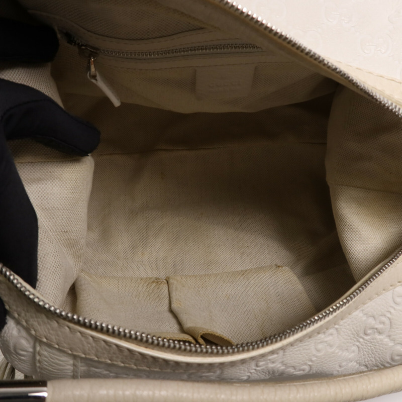 GUCCI 牛皮皮革Techro Horsebit Medium Hobo銀扣肩背袋-14