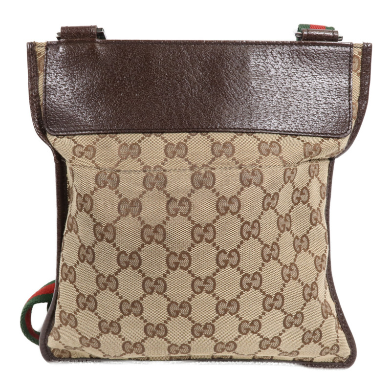 GUCCI 帆布Cross Carry Bag銀扣肩背袋-1