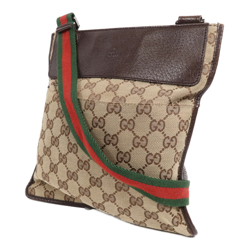 GUCCI 帆布Cross Carry Bag銀扣肩背袋-2