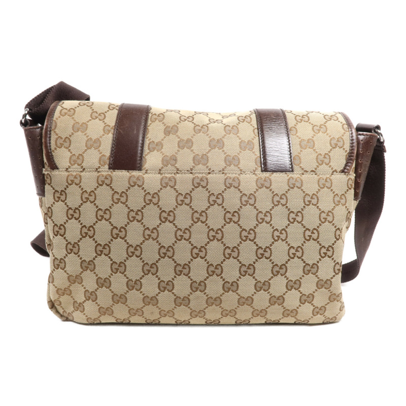 GUCCI 帆布Cross Carry Bag銀扣肩背袋-1