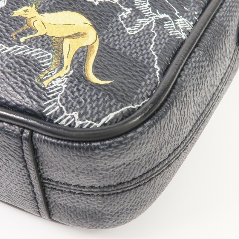 LOUIS VUITTON Damier Graphite Danube Slim PM銀扣肩背袋-7