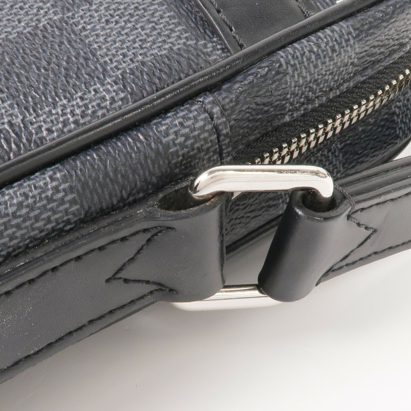 LOUIS VUITTON Damier Graphite Danube Slim PM銀扣肩背袋-9