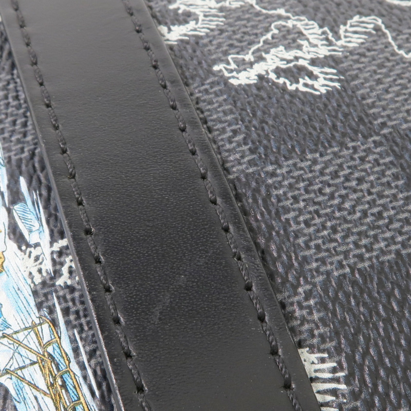 LOUIS VUITTON Damier Graphite Danube Slim PM銀扣肩背袋-11