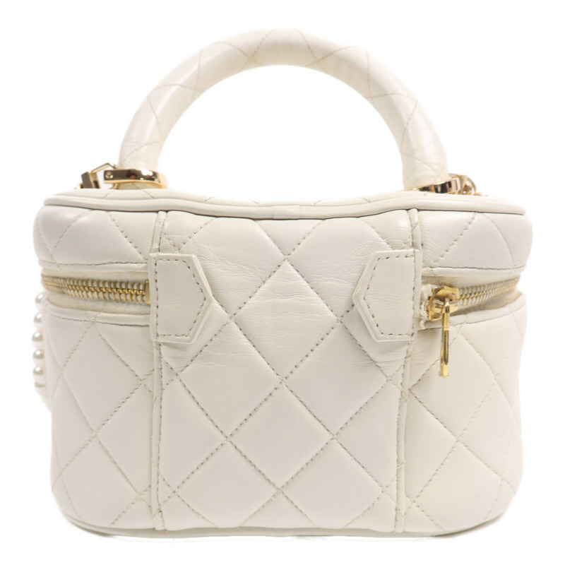 CHANEL 牛皮皮革Vanity Bag金扣鏈帶肩背袋-1