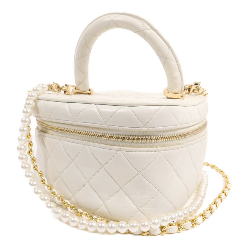 CHANEL 牛皮皮革Vanity Bag金扣鏈帶肩背袋-2