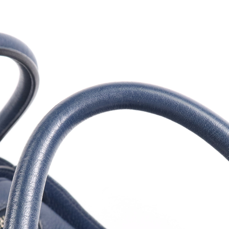 HERMES Clemence皮革Lindy 34銀扣手挽肩背兩用袋Navy-14