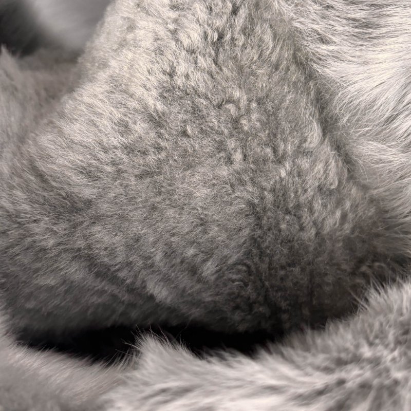 ::LOEWE::  羅意威 灰色秋冬羔羊皮草外套 36號-9