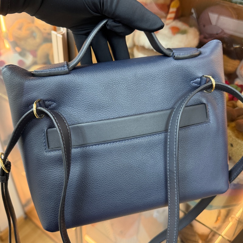 95新Hermes Mini 2424 午夜藍拼寶石藍 淡金扣 U刻-1