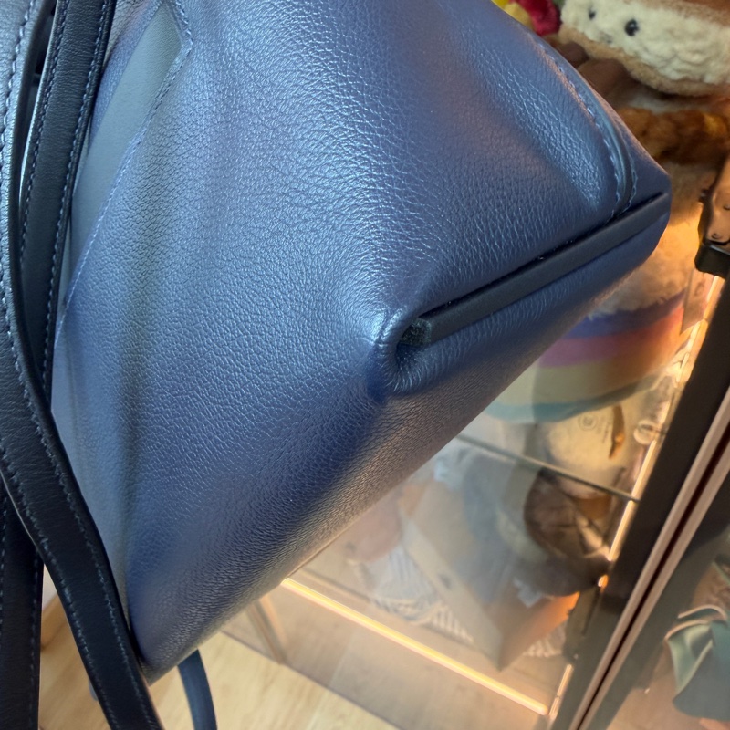 95新Hermes Mini 2424 午夜藍拼寶石藍 淡金扣 U刻-8