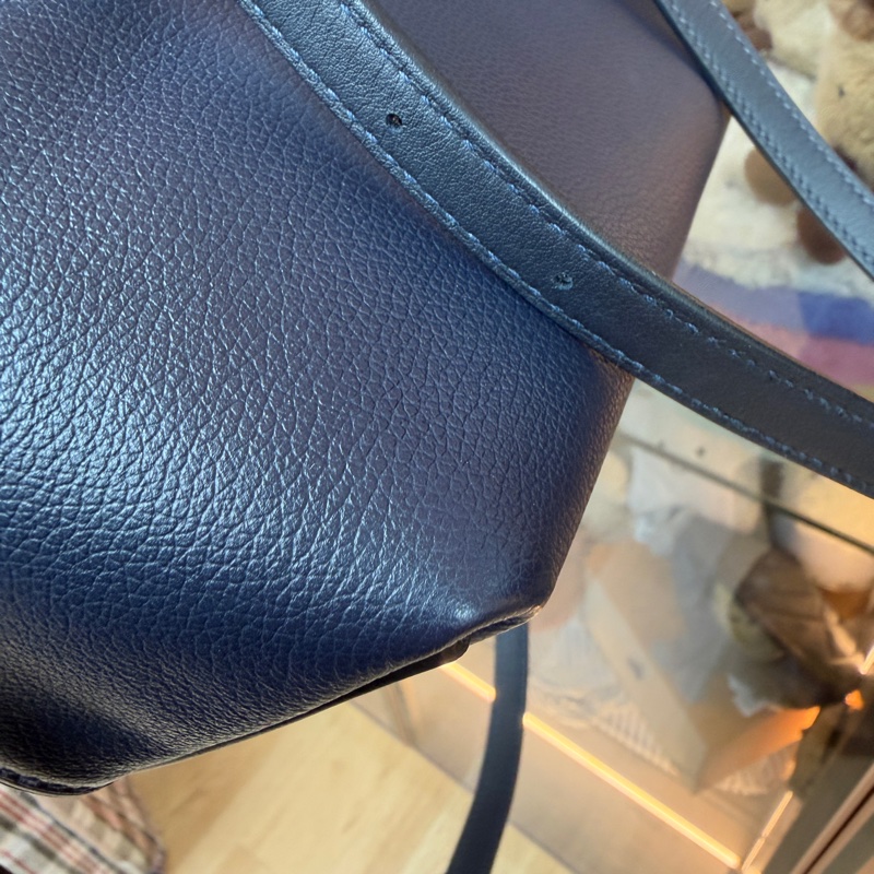 95新Hermes Mini 2424 午夜藍拼寶石藍 淡金扣 U刻-9