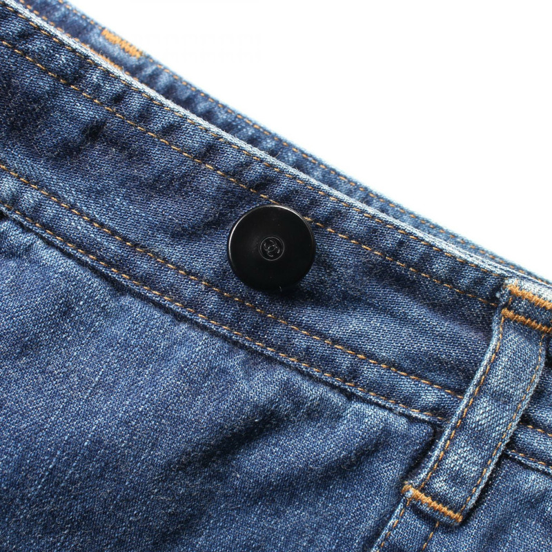 香奈兒 COCO 標誌紐帶牛仔褲 P12507V07228 棉藍色二手女款 #42 CC-8