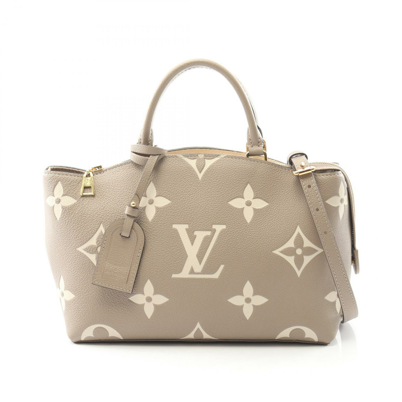 路易威登 Petit Palais PM 斜背包手提包 M58914 Monogram Empreinte 米色-0