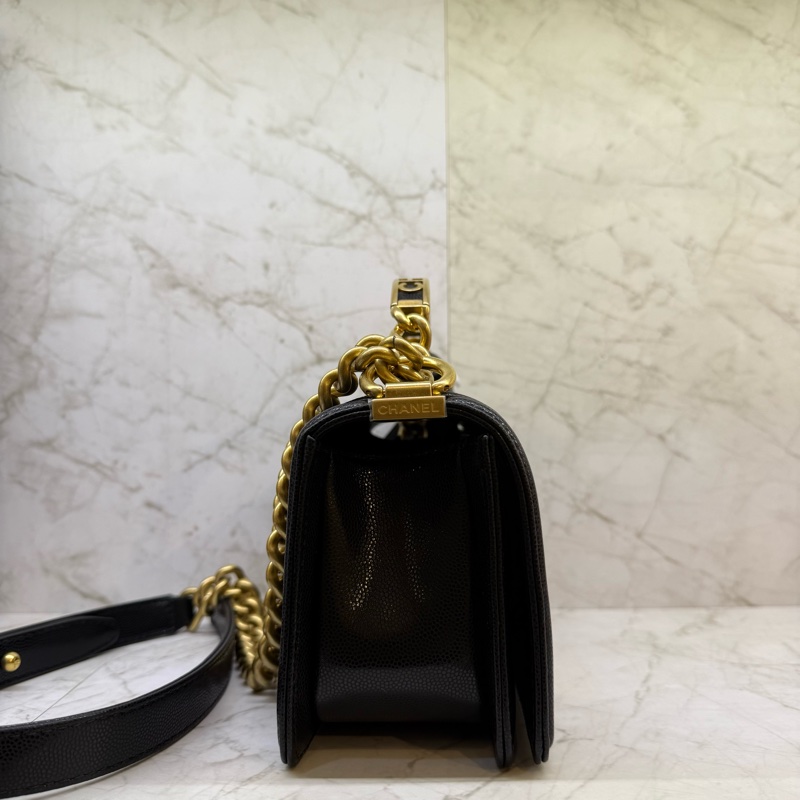 CHANEL BOY HANDLE 20CM黑金/晶片-2