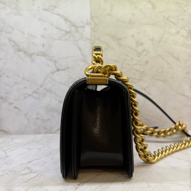 CHANEL BOY HANDLE 20CM黑金/晶片-3