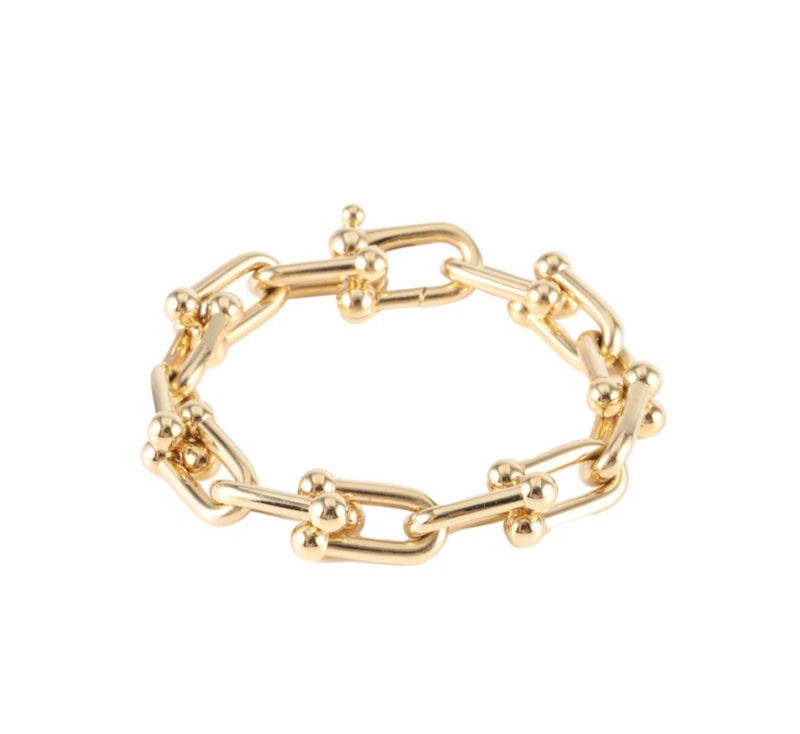 TIFFANY&CO(蒂芙尼)  18K黃金 黃金 Tiffany HardWear系列大號鏈環手鏈 18K-1