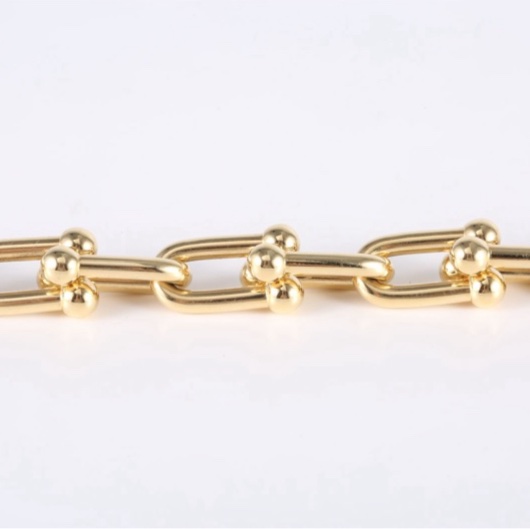 TIFFANY&CO(蒂芙尼)  18K黃金 黃金 Tiffany HardWear系列大號鏈環手鏈 18K-9