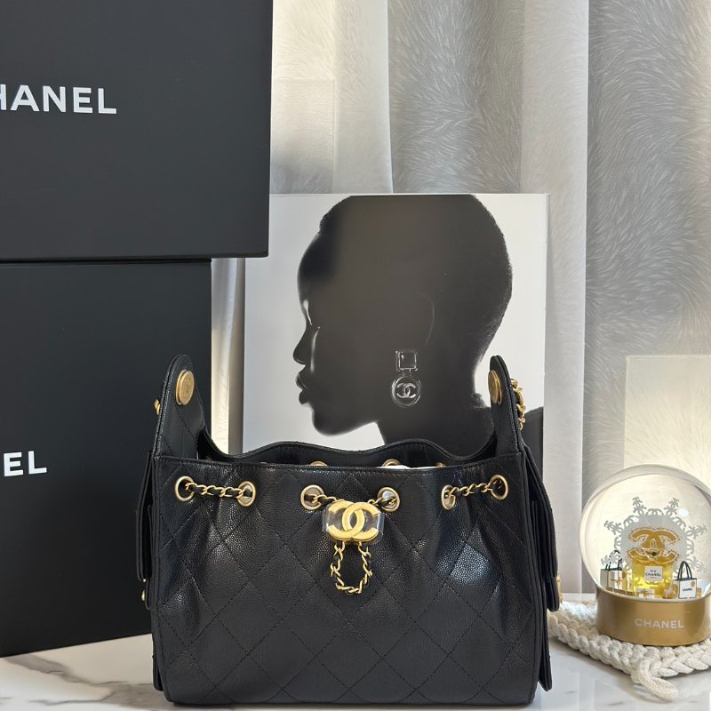 CHANEL 25 Mini hobo bag - 小號黑金-0