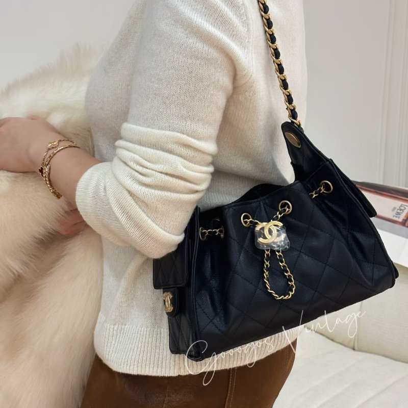 CHANEL 25 Mini hobo bag - 小號黑金-8
