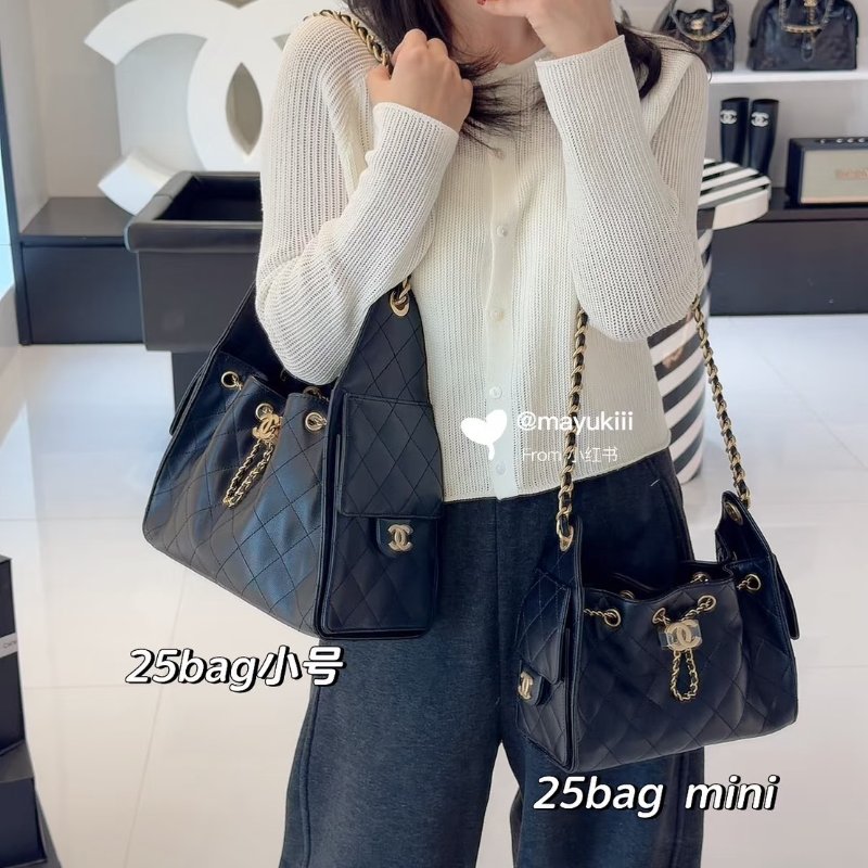 CHANEL 25 Mini hobo bag - 小號黑金-9