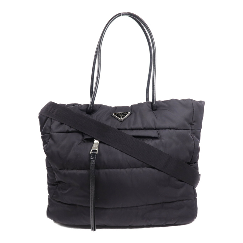 PRADA 尼龍2 Way Shoulder Bag銀扣手挽肩背兩用袋-0